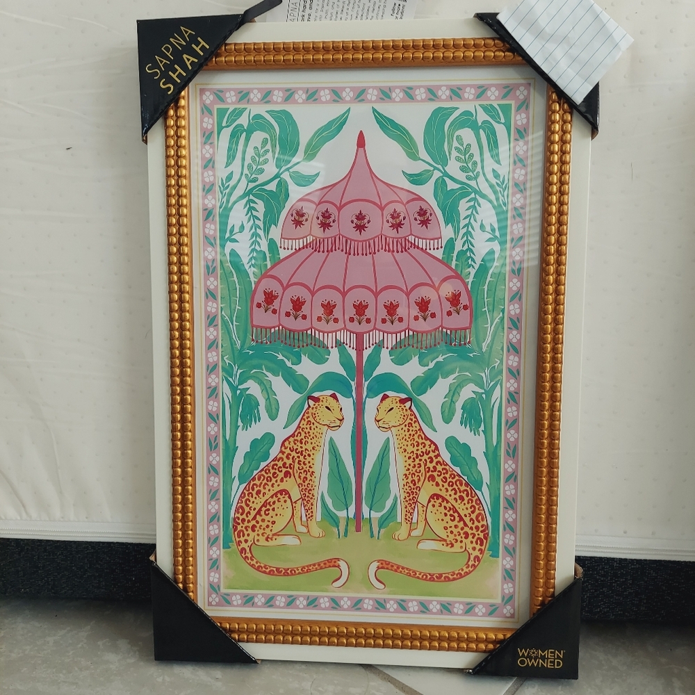 NIP Sapna Shah 2 Cheetah's Wall Art 12 X 18 Inch